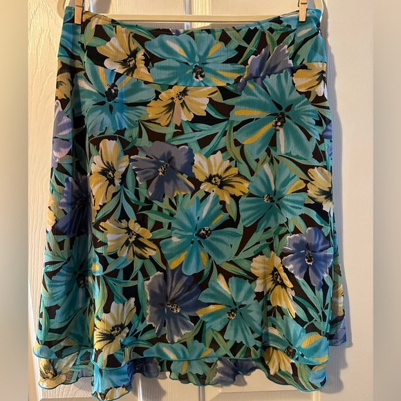 Requirements Blue A-Line Midi Skirt - Picture 1 of 5